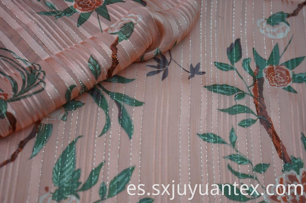 Chiffon Satin Stripe Dobby Weave Fabric